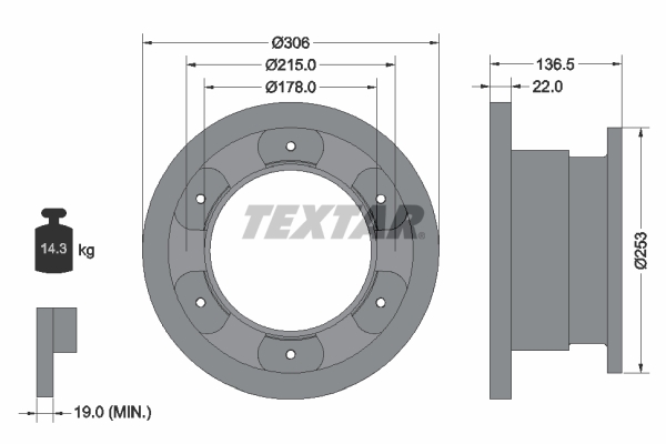 Disc frana 93127300 TEXTAR