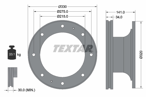 Disc frana 93127400 TEXTAR