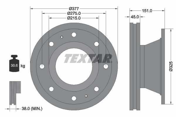 Disc frana 93127500 TEXTAR