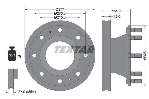 Disc frana 93127600 TEXTAR