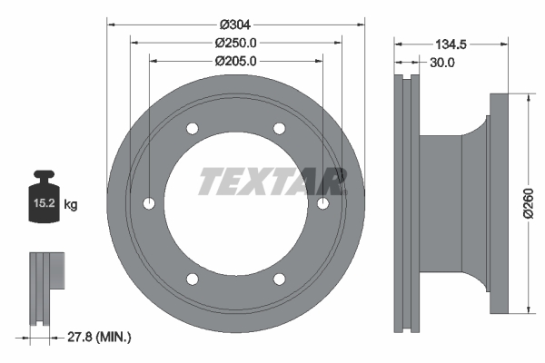 Disc frana 93128100 TEXTAR