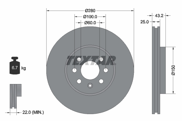 Disc frana 92129303 TEXTAR