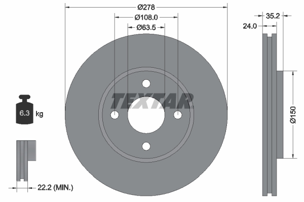 Disc frana 92131300 TEXTAR