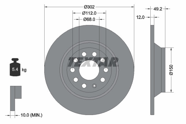 Disc frana 92132503 TEXTAR