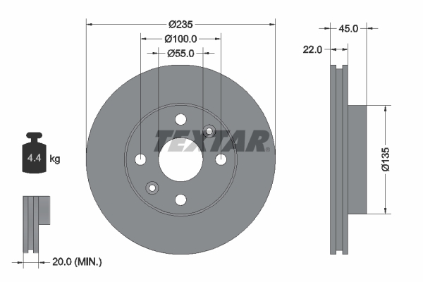 Disc frana 92134200 TEXTAR