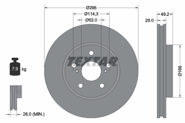 Disc frana 92135800 TEXTAR