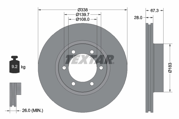 Disc frana 92137303 TEXTAR