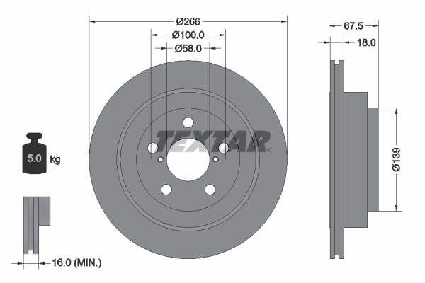 Disc frana 92142100 TEXTAR