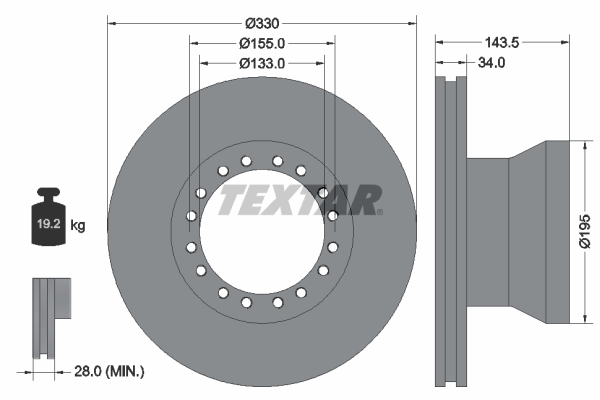 Disc frana 93142500 TEXTAR