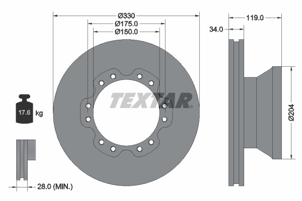 Disc frana 93142600 TEXTAR