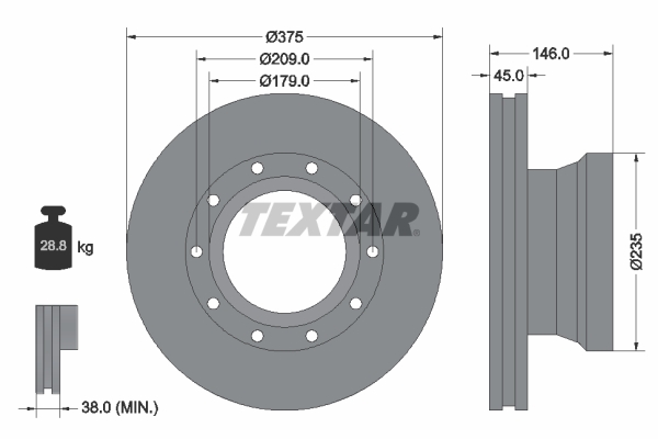 Disc frana 93142800 TEXTAR