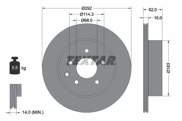 Disc frana 92144003 TEXTAR