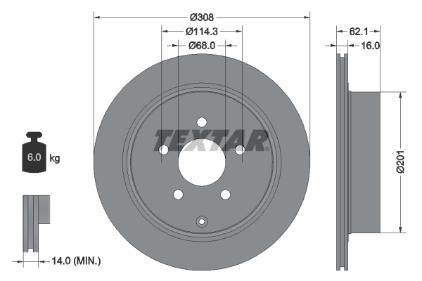 Disc frana 92149303 TEXTAR