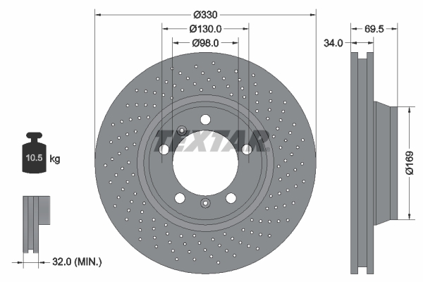 Disc frana 92150005 TEXTAR