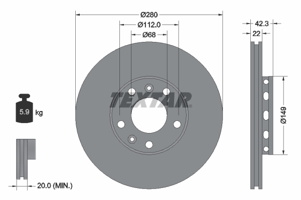 Disc frana 92152203 TEXTAR