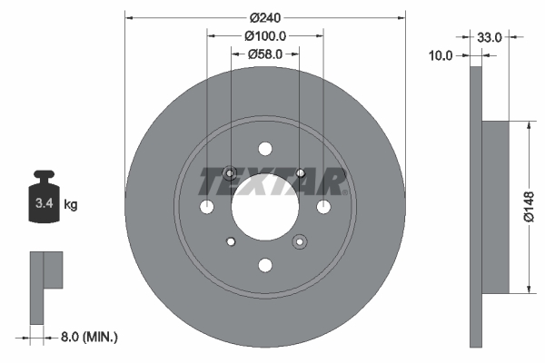 Disc frana 92153300 TEXTAR