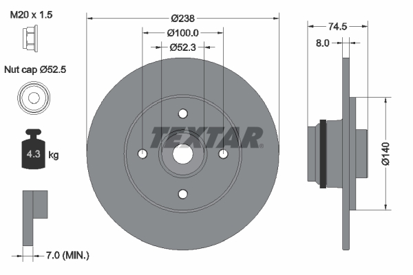 Disc frana 92154003 TEXTAR