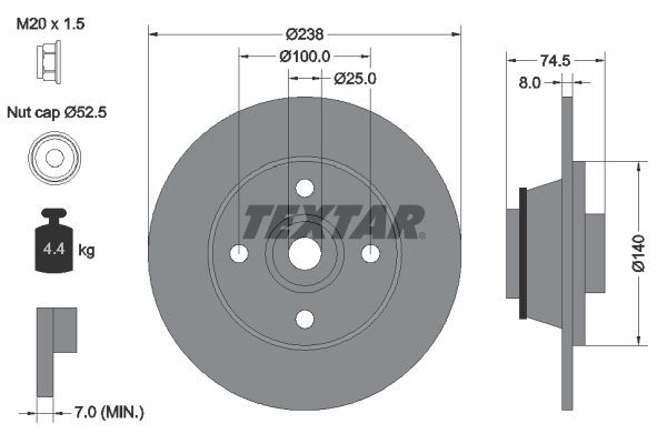 Disc frana 92154100 TEXTAR