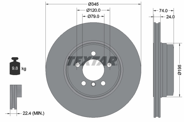 Disc frana 92155005 TEXTAR