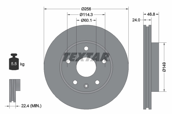 Disc frana 92155600 TEXTAR