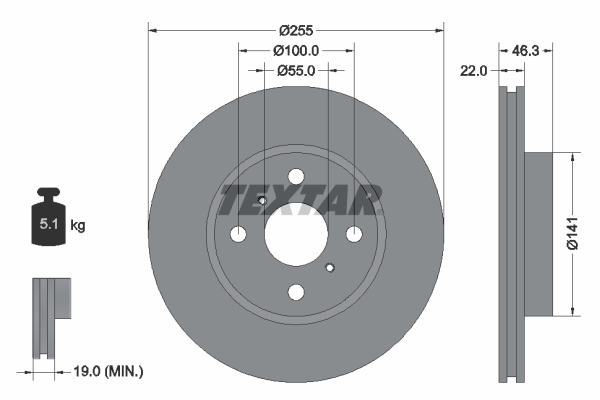 Disc frana 92156100 TEXTAR