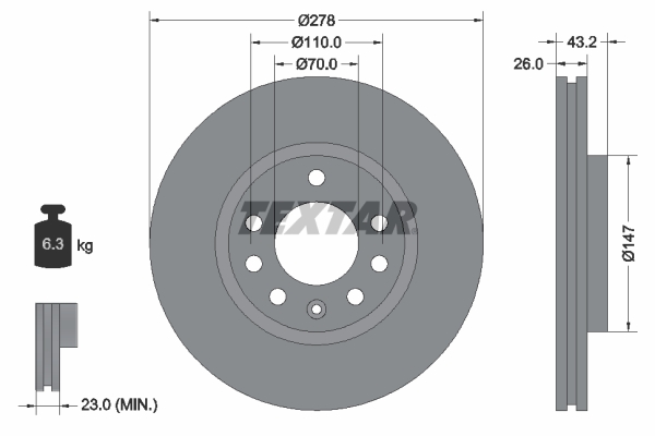 Disc frana 92156400 TEXTAR