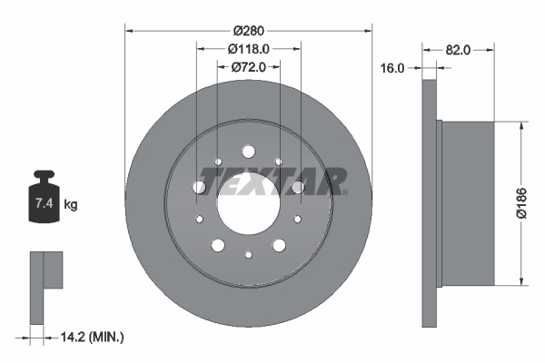 Disc frana 92157403 TEXTAR