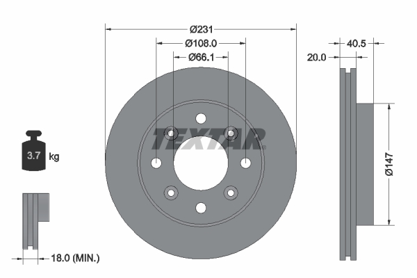 Disc frana 92158900 TEXTAR