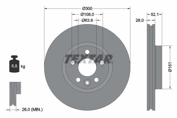 Disc frana 92159205 TEXTAR