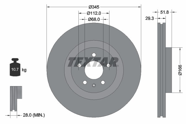 Disc frana 92160205 TEXTAR