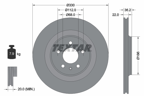 Disc frana 92160303 TEXTAR