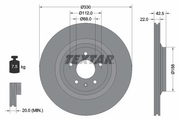 Disc frana 92160403 TEXTAR