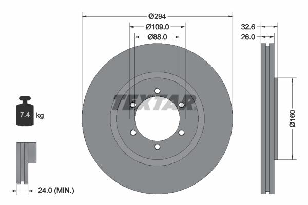 Disc frana 92162600 TEXTAR