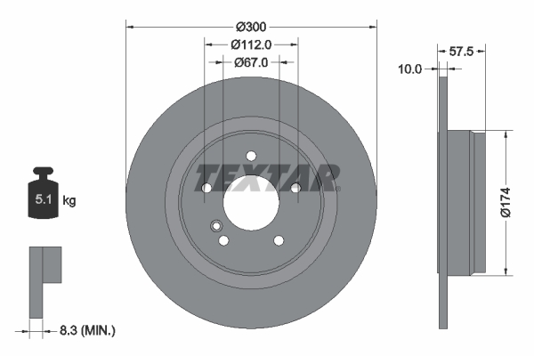 Disc frana 92163303 TEXTAR