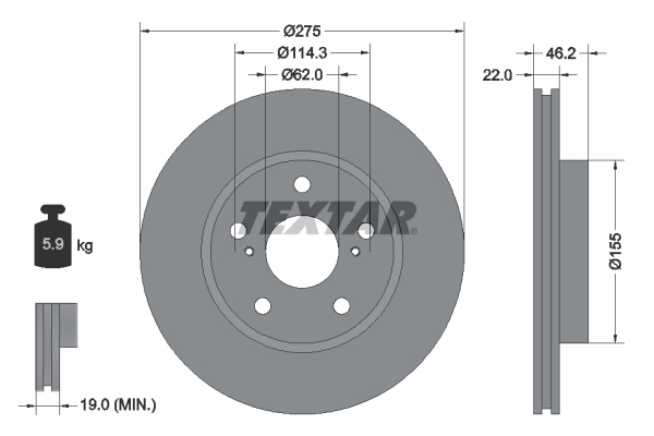 Disc frana 92163803 TEXTAR