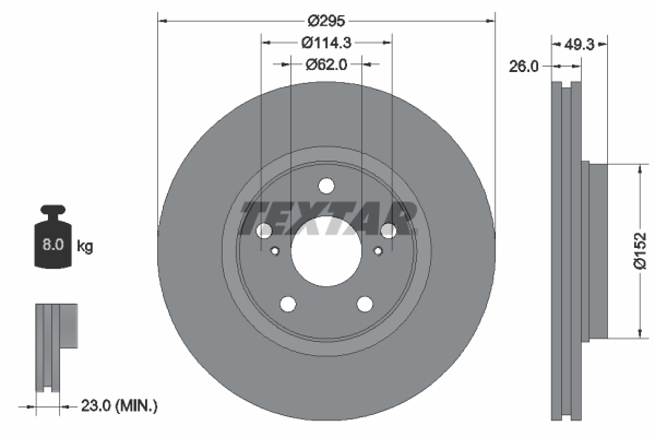 Disc frana 92163903 TEXTAR