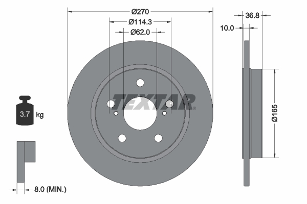 Disc frana 92164003 TEXTAR