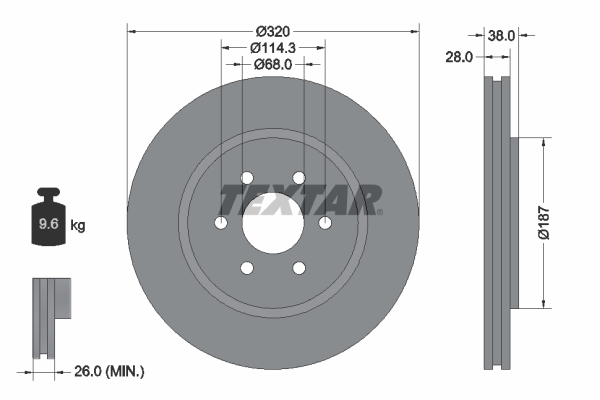 Disc frana 92164405 TEXTAR