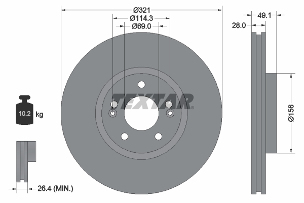 Disc frana 92166005 TEXTAR