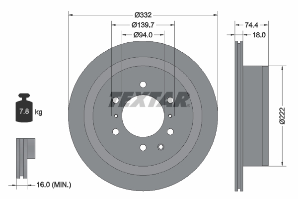 Disc frana 92167303 TEXTAR