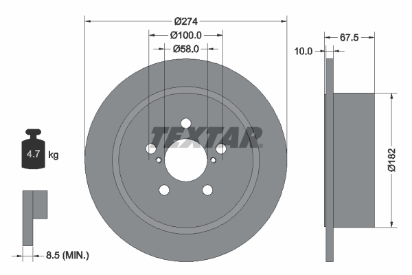 Disc frana 92167800 TEXTAR