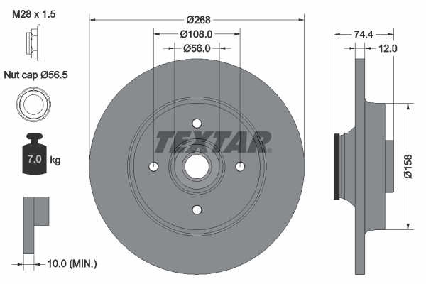 Disc frana 92168703 TEXTAR