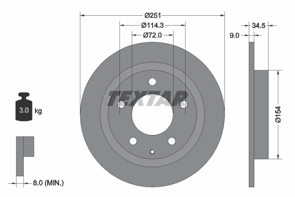 Disc frana 92169300 TEXTAR