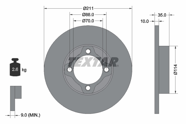 Disc frana 92170003 TEXTAR