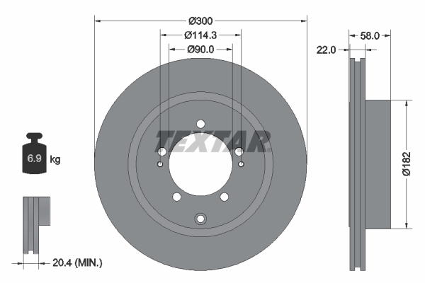 Disc frana 92170603 TEXTAR