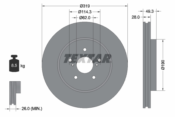 Disc frana 92171503 TEXTAR