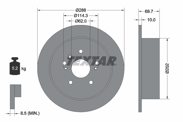 Disc frana 92171603 TEXTAR