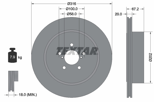 Disc frana 92173703 TEXTAR