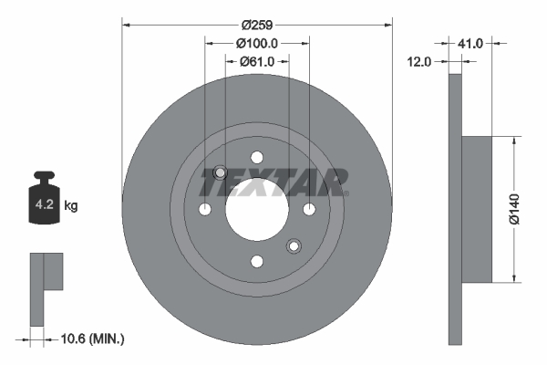 Disc frana 92175103 TEXTAR