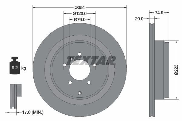 Disc frana 92175503 TEXTAR